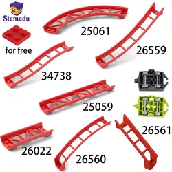 10PCS Track Roller Coaster Model Railway City Train Technical Part MOC Building Blocks For Kids Gifts 26022 25059 25061 26561