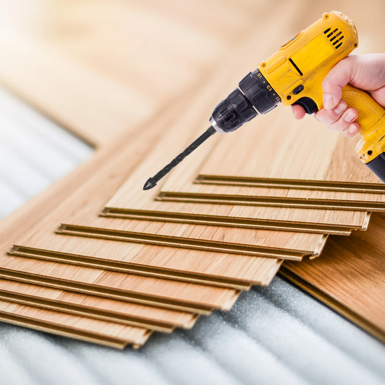 

10Pcs Tile Drill Bits Steel Durable Masonry Drill Bit Tips for Ceramic Porcelain Glass Wood Brick Concrete Masonry Bit