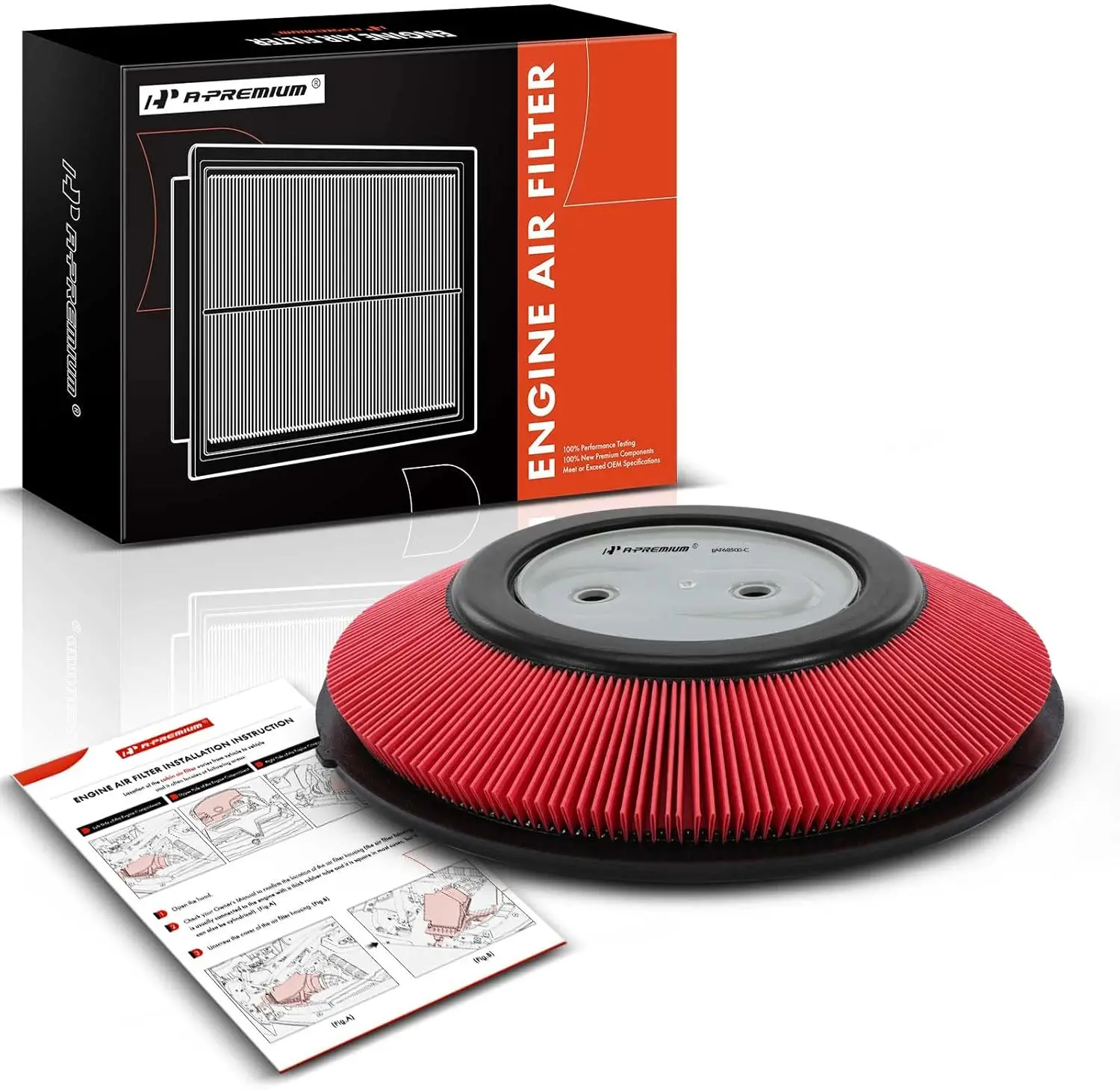 Engine Air Filter Compatible with Nissan D21 Pickup, Frontier, Pickup, Xterra 1990-2004, L4 2.4L, Replace# 16546-86G00