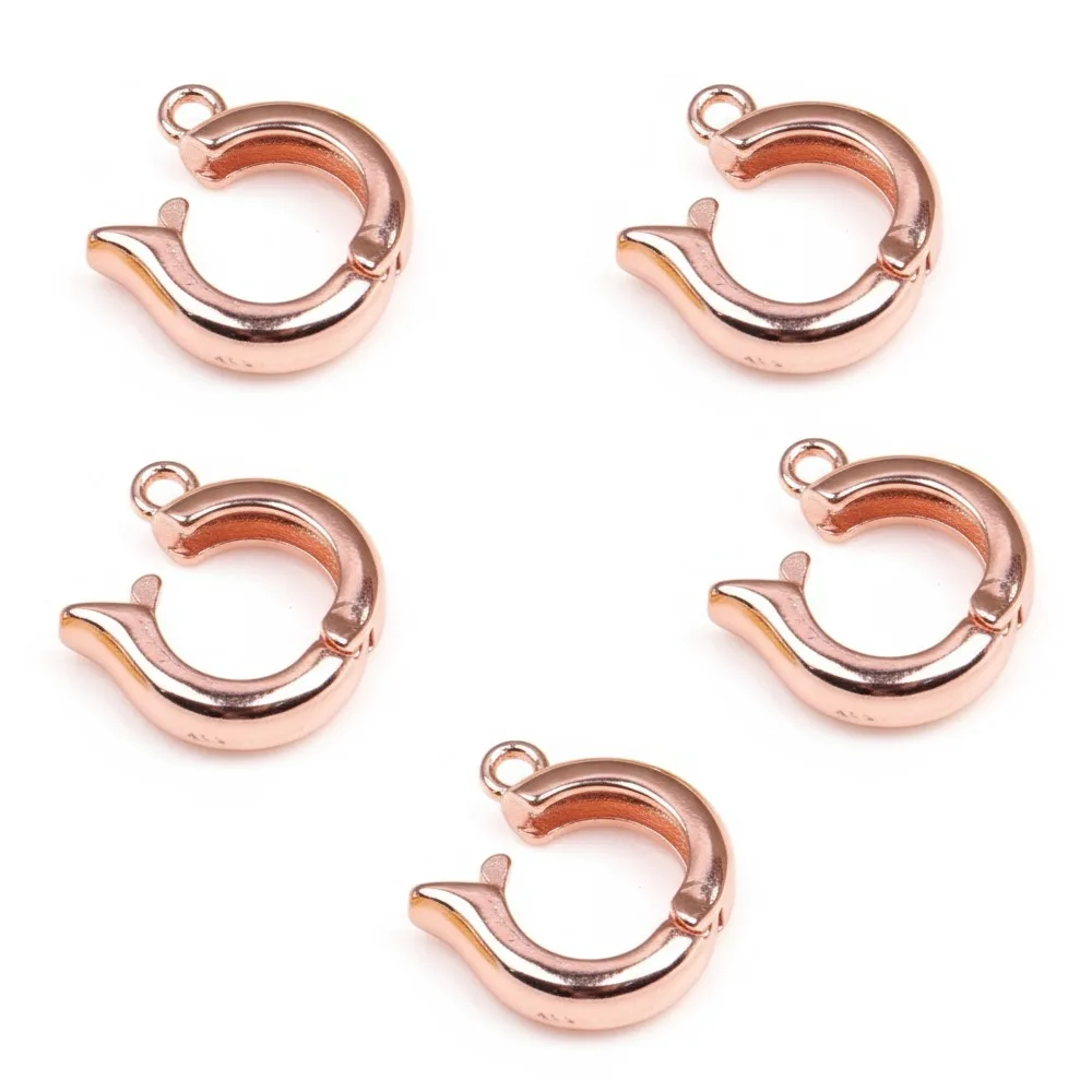 5pcs/set Convenient Brass Bail Clasp Connector Round Shape Multi-Functional Enhancer Bail Pendant Pendant Hook Clasp Bracelet