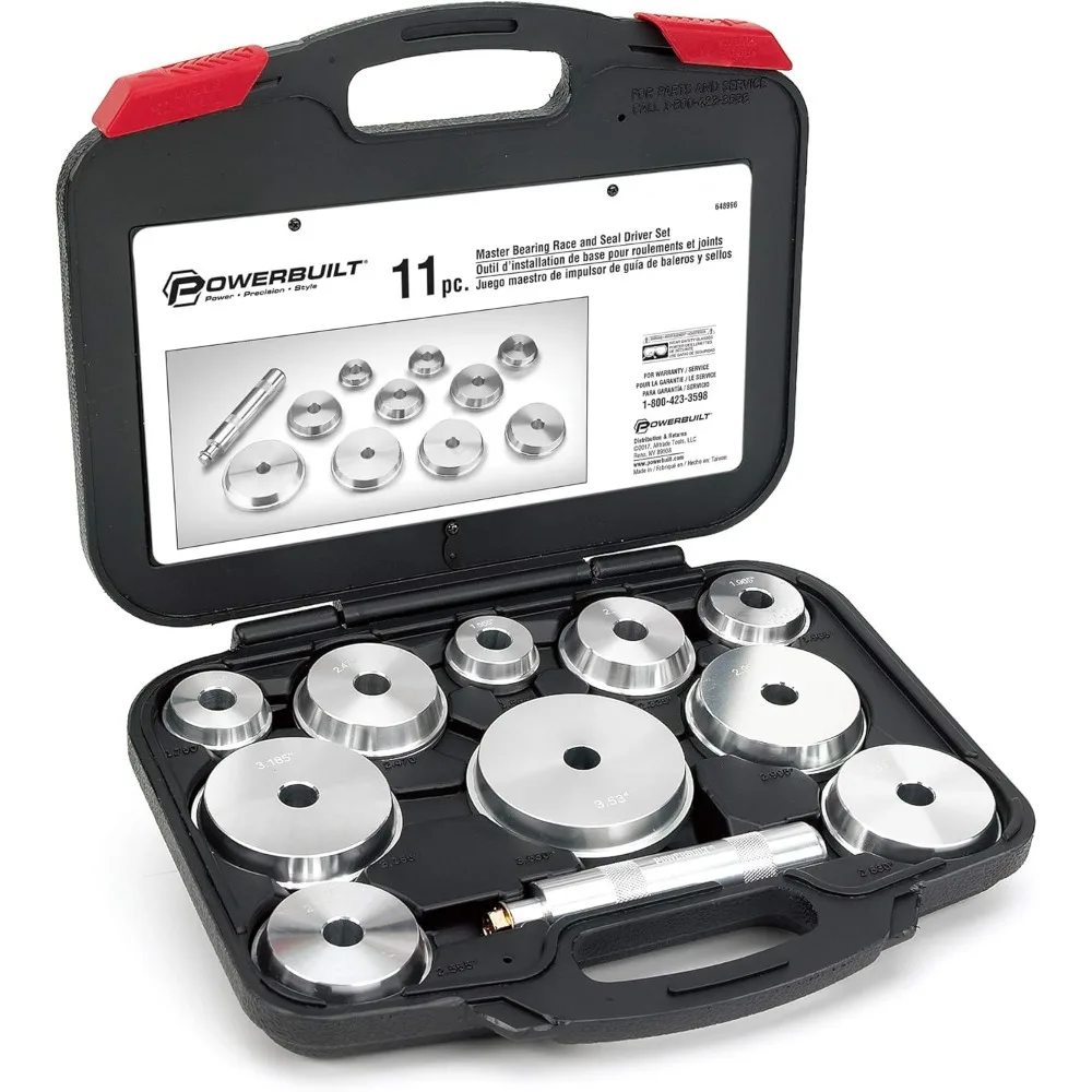 

Upgraded 11 Piece Master Bearing Race and Seal Driver Tool Set, Bearing Press Kit, Seal Installer Bearing Driver Kit