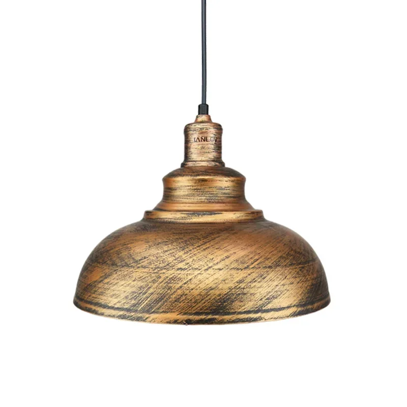 

Vintage retro pendant light for dining room brush copper lampshade E27 socket for hanging lights Coffee decoration