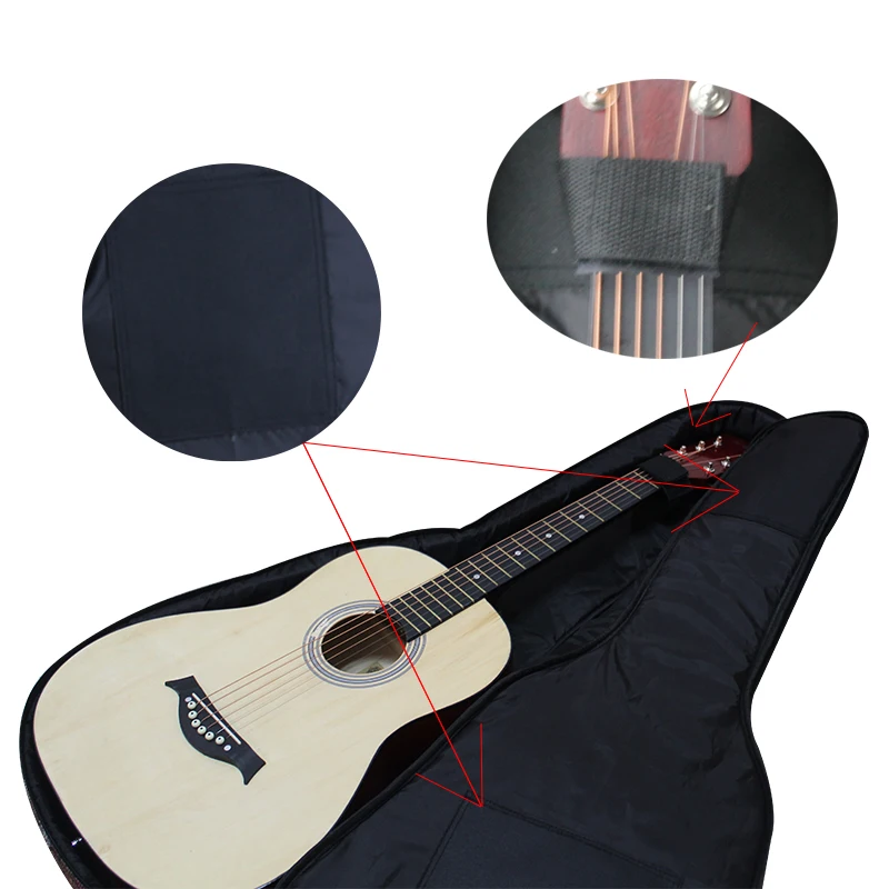 Gitarre Tasche Akustische Schwamm Weich Gepolsterte Gitarre Fall mit Neck Schutz für 36 38 39 40 41 Zoll Akustische Klassische gitarren