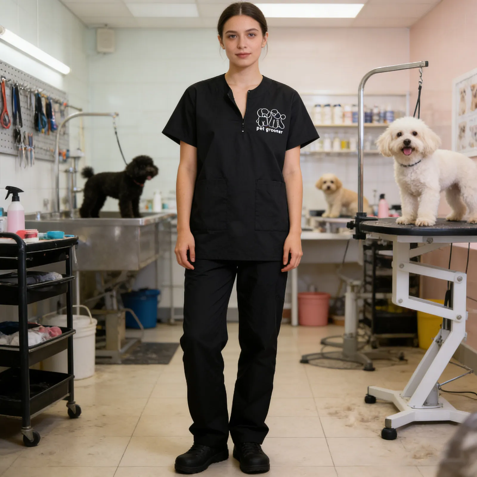Xl Pet Grooming Pants Waterproof Anti-Static Groomer Trousers Essential Pet Beautician Workwear Salon Grooming Uniforms
