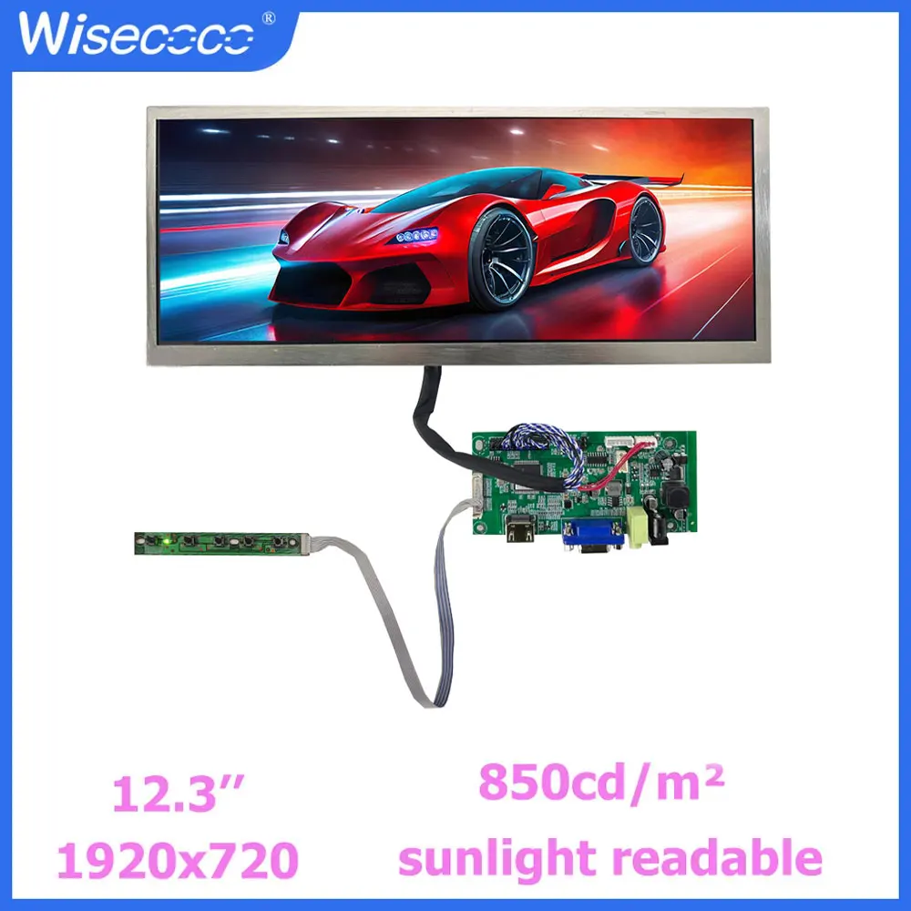 Wisecoco 12.3 Inch 1920x720 IPS Display HSD123KPW1 LCD Instrument Cluster Dashboard Driver Board Car Navigation Screen