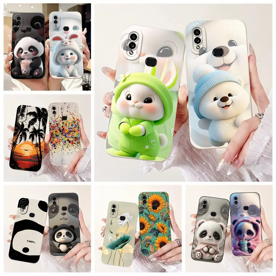 For Samsung Galaxy A10s Case SM-A107F Cute Rabbit Dog Cartoon Cover Soft TPU Phone Case For Samsung A10s A 20 s Galaxy A20s Bags