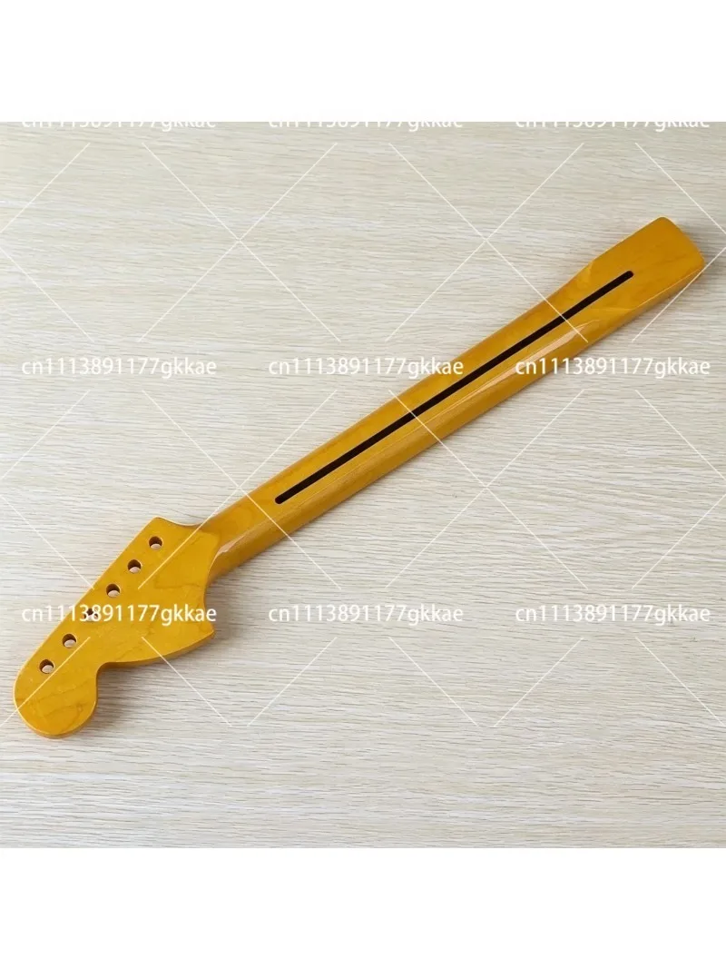 Electric guitar neck 6 strings 22 frets big head neck with maple bright yellow back center line handle, guitar modification