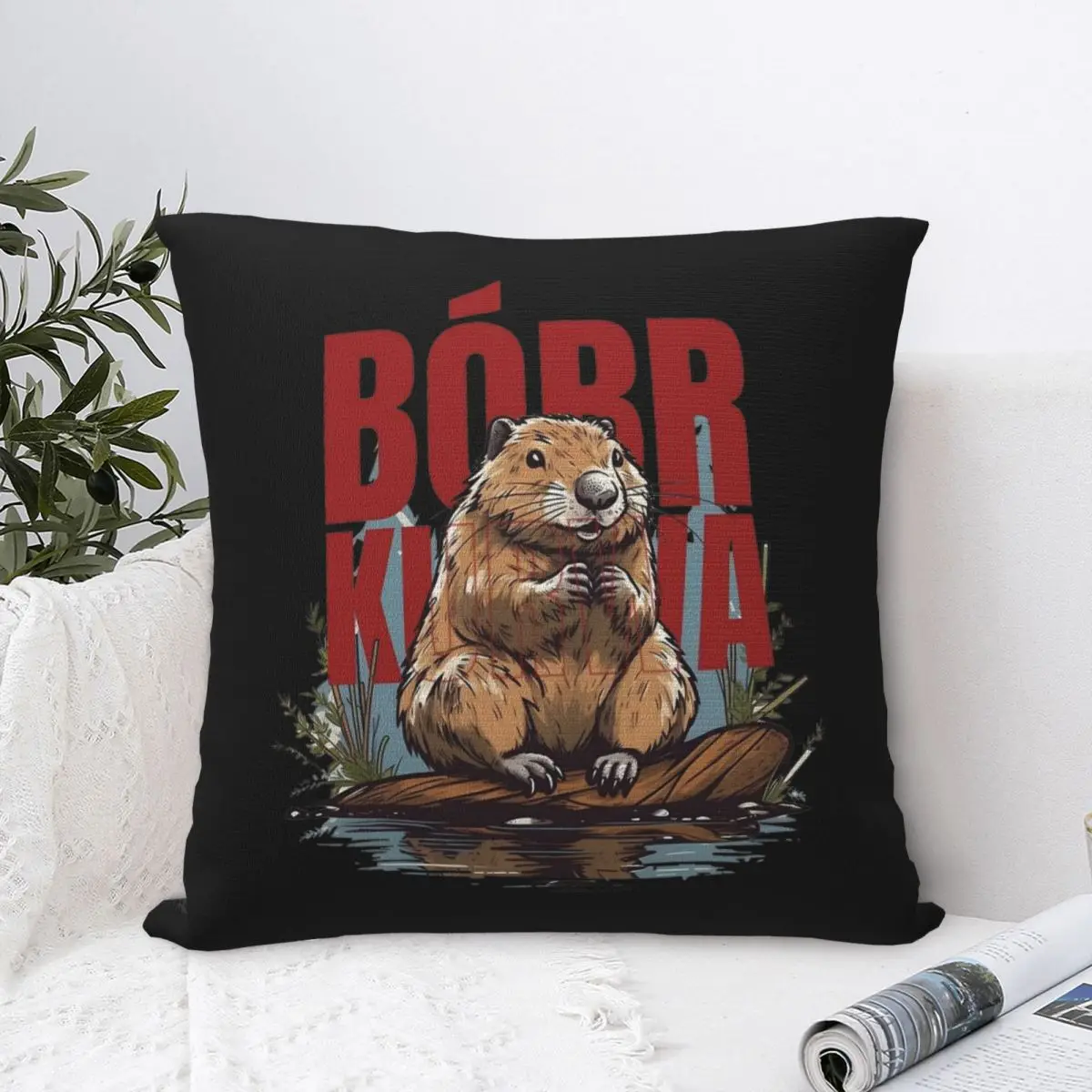 Bobr Kurwa Square Pillowcases Polyester Room Bober Cushion Cover Creative Pillow Cover 40*40