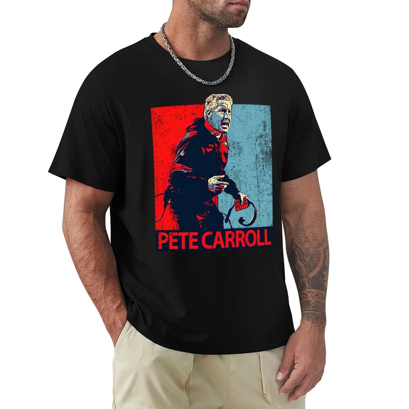 Camiseta Pete Carroll, Ropa Deportiva, Transpirable, Manga Corta
