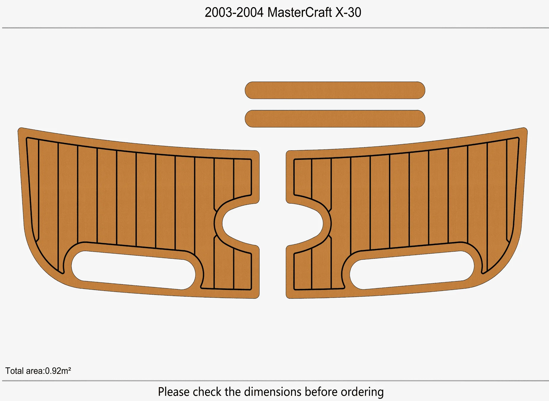 Anti-Skid EVA Faux Teak Self-Adhesive 6mm Boat Decking Pad for 2003-2004 MasterCraft X-30 Yacht Cockpit Durable Marine Flooring