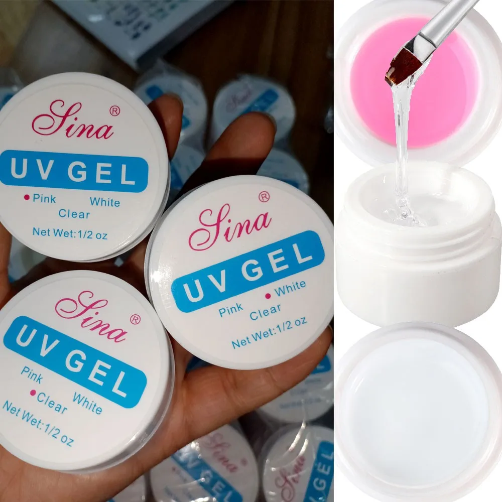 

15ml Pink White Clear Nail Extension Gel Multi-function Construction UV Gel for Enhancement Nail Phototherapy Poly UV Gel Polish