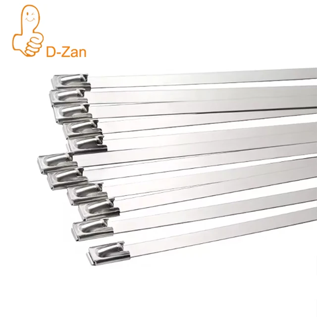 Stainless Steel Metal Cable Ties Exhaust Wrap Coated Locking Metal Zip-Exhaust Multifunctional Locking Cable Ties