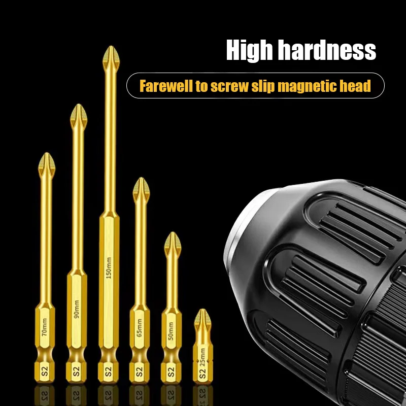 مفك براغي مغناطيسي قوي مضاد للانزلاق عالي التأثير، مثقاب كهربائي عزم دوران عالي، صلب للغاية لصيانة إصلاح المنزل