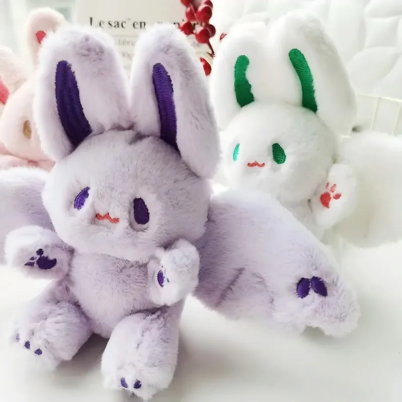 15cm Kawaii Bat Rabbit Plush Toys Cute Bat Rabbit Plush Pendant Keychain Backpack Decor Plushies Stuffed Animals Doll Kids Gift