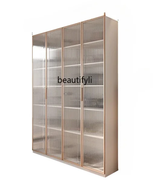 

French display cabinet, free combination bookcase with glass door, large storage cabinet