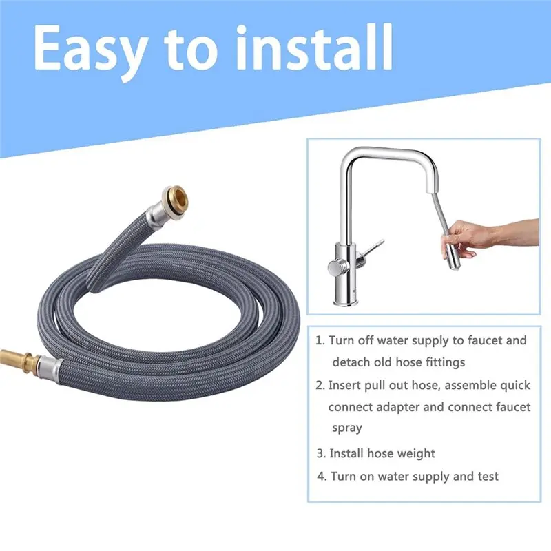 CQMF-88624000 Replacement Pull Out Hose For Hansgrohe Kitchen Faucet, 59-Inch Braided Spray Hose