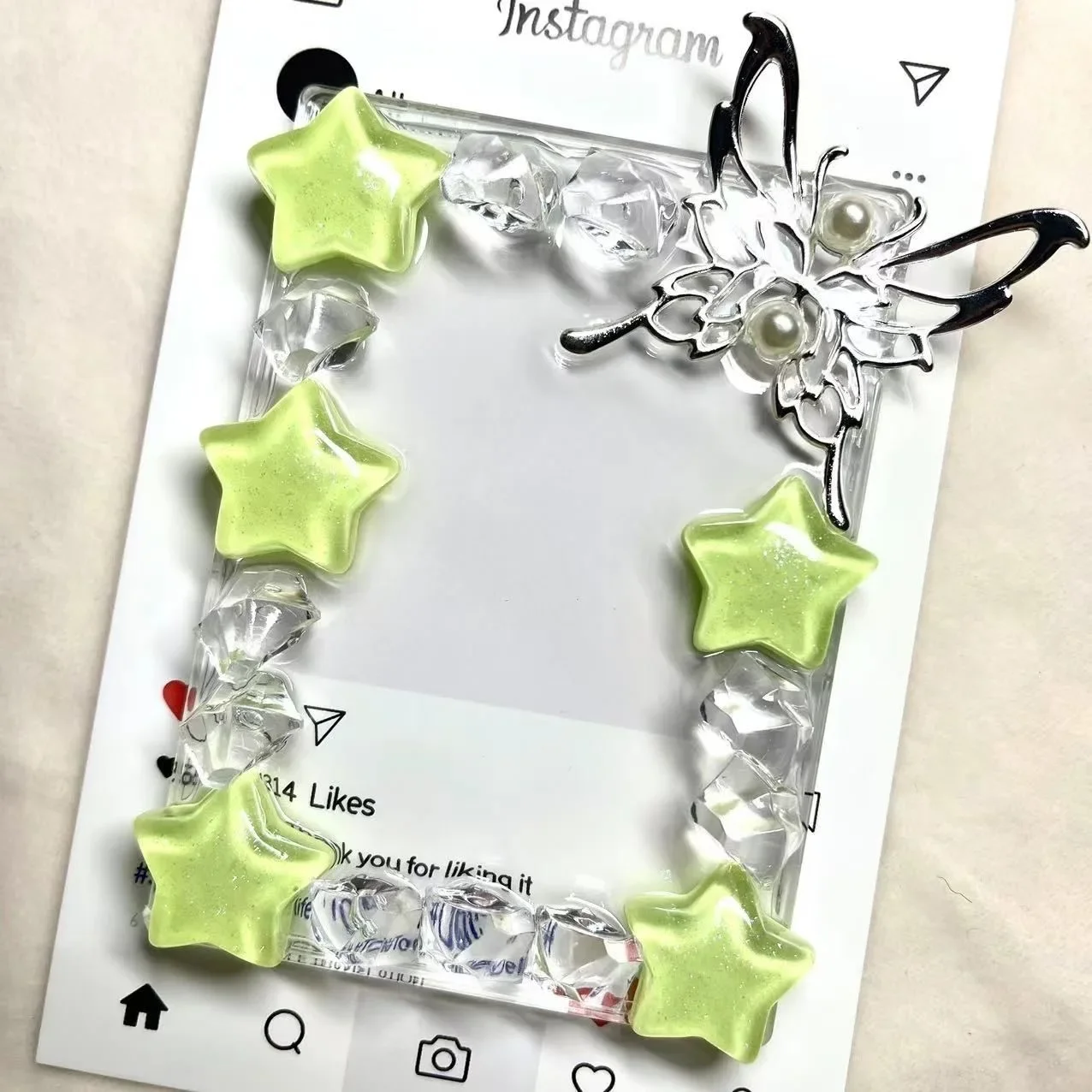 カードレンガ完成品 ブルーシェルスター insUVドリップレジン 透明 かわいい 万能 立体ハート