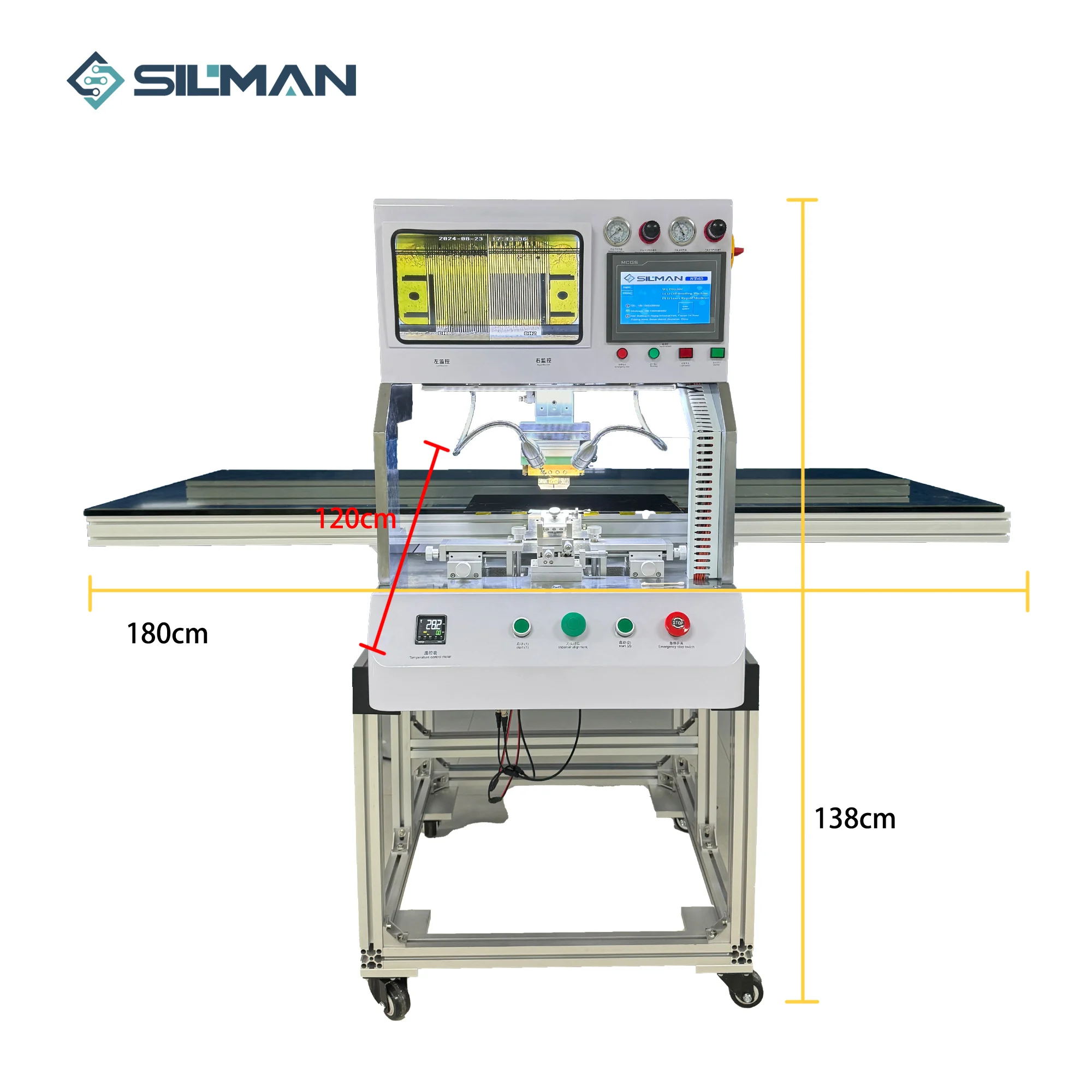 เครื่องซ่อมจอ ST-65 Silman Mini Tab Acf Tv Cof Bonding Machine สำหรับซ่อมสายแอลซีดีแบบยืดหยุ่น แผงไฟแอลอีดี และเครื่องจักรอื่นๆ