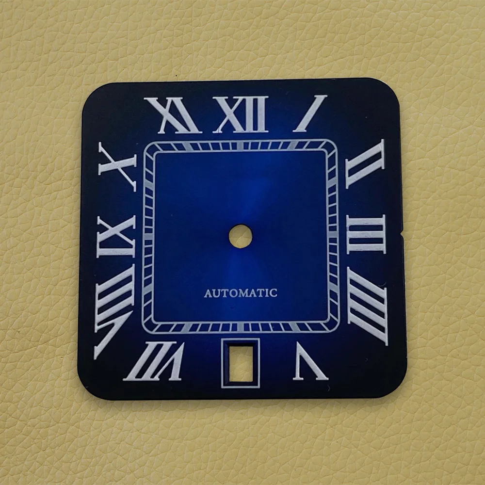 27mm S Logo Square Rome Dial Fit NH35/NH36/4R/7S Automatic Movement Fit 6 O'clock Watch Modification Accessories