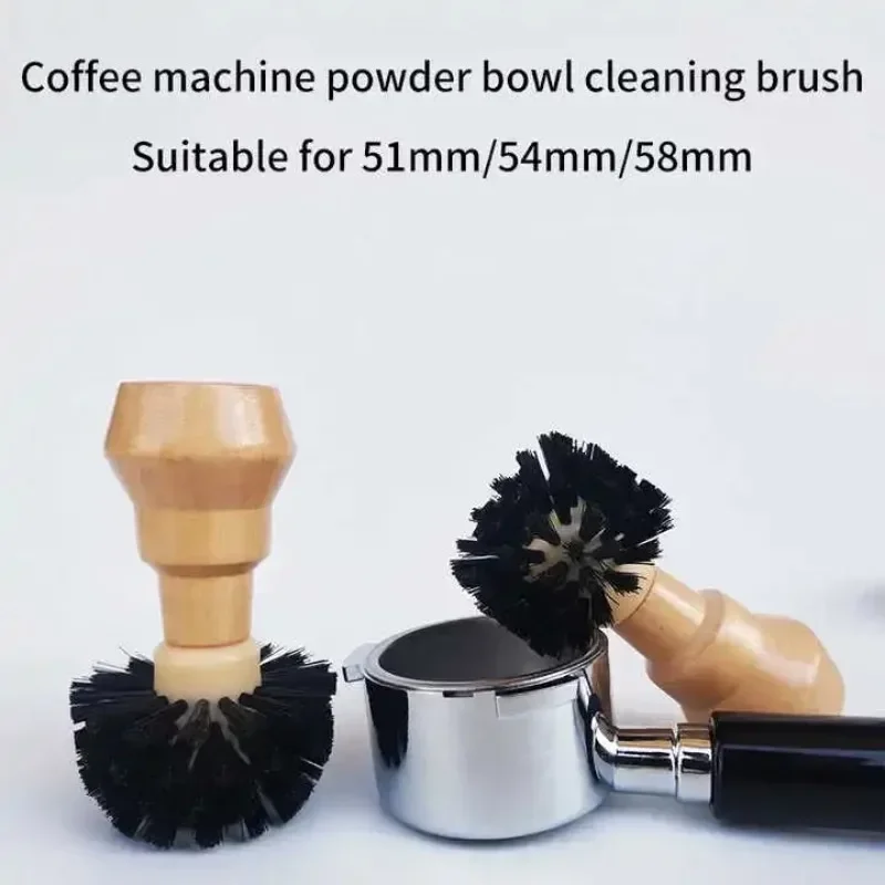 Protable Coffee Tamper Cleaning Brush Espresso Grinder Machine Hair Wood Dusting Cleaners 51/54/58mm Barista Kitchen Tools