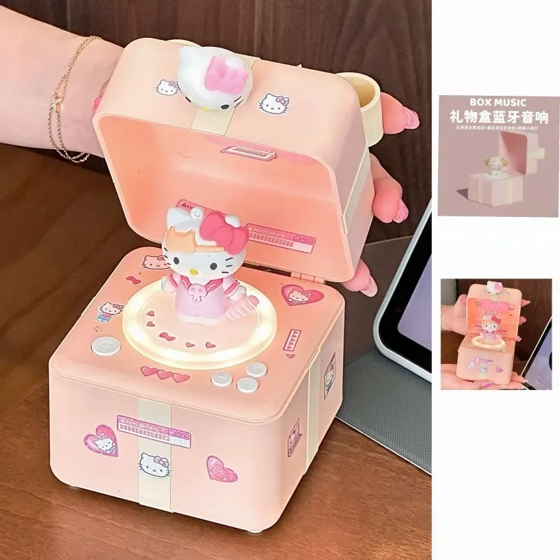 Sanrioed Hello Kitty Bluetooth Speaker Anime Doll Wireless Mini Bedroom Small Speaker Desktop Ornament Girls Cute Birthday Gift