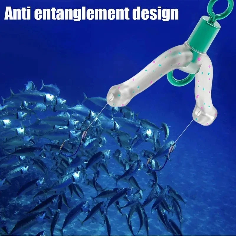 10pcs Anti-tangle Flat Fishing Line Bifurcation Space Bean 8/y Fishing Hook Separator Anti Tangle  Splitter Lure Accessorie Tool