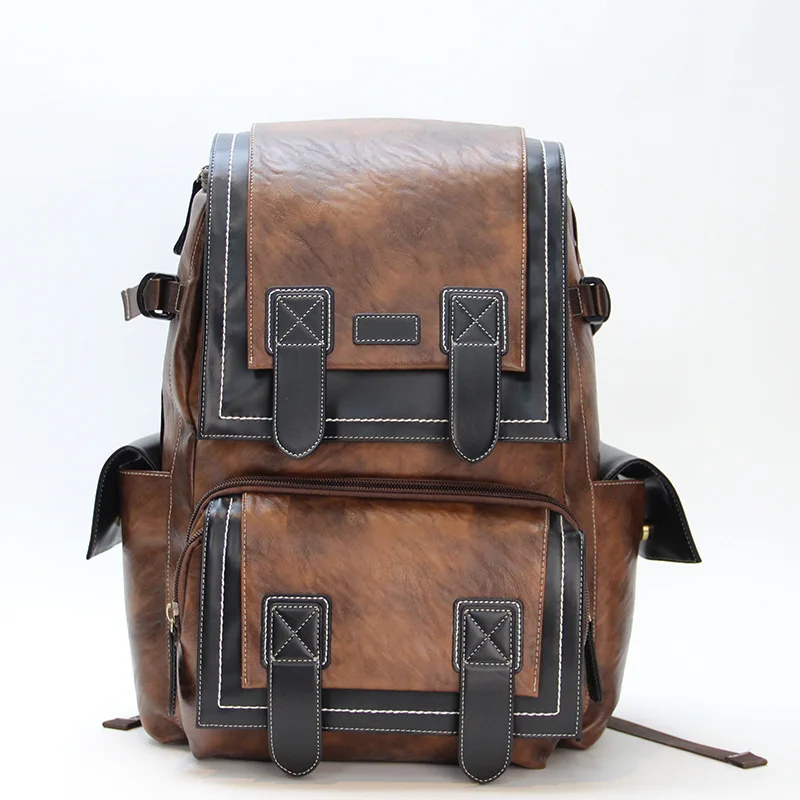 

Large Vintage Waterproof Laptop Backpack - Casual Travel Rucksack for Men, Big Capacity College Student School Bag