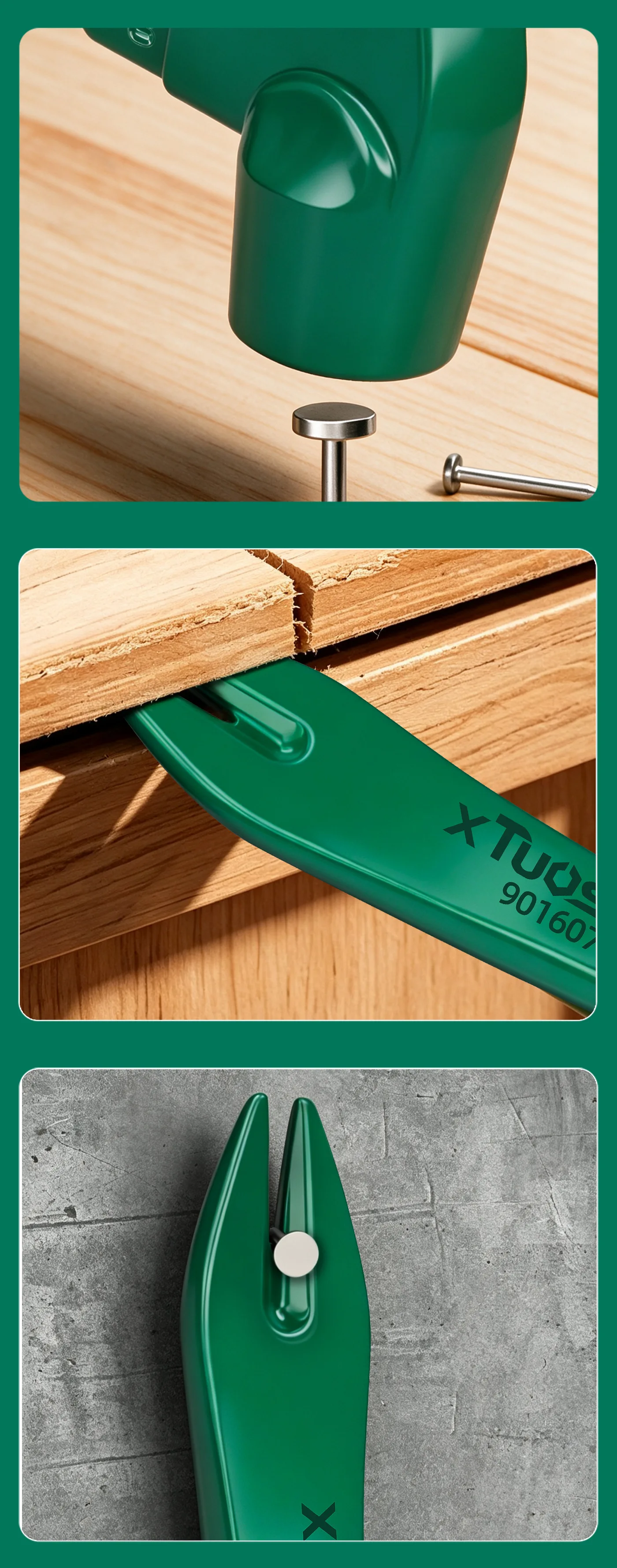 Multifunktionaler Brecheisen-Nagelzieher-Hammer, integrierter Klauenhammer, Holzbearbeitungs-Hebel, Reifenheber, Handwerkzeug zum Nagelentfernen – Detail 12