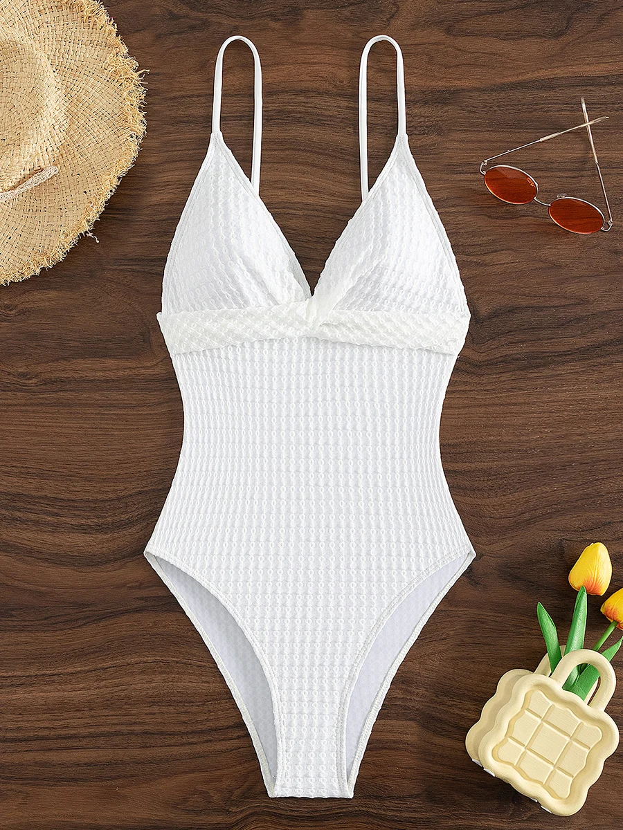 

S - XL морщинистый женский купальник с v-образным вырезом, цельный купальник, женский монокини с высоким вырезом, купальный костюм с открытой спиной, купальный костюм, пляжная одежда