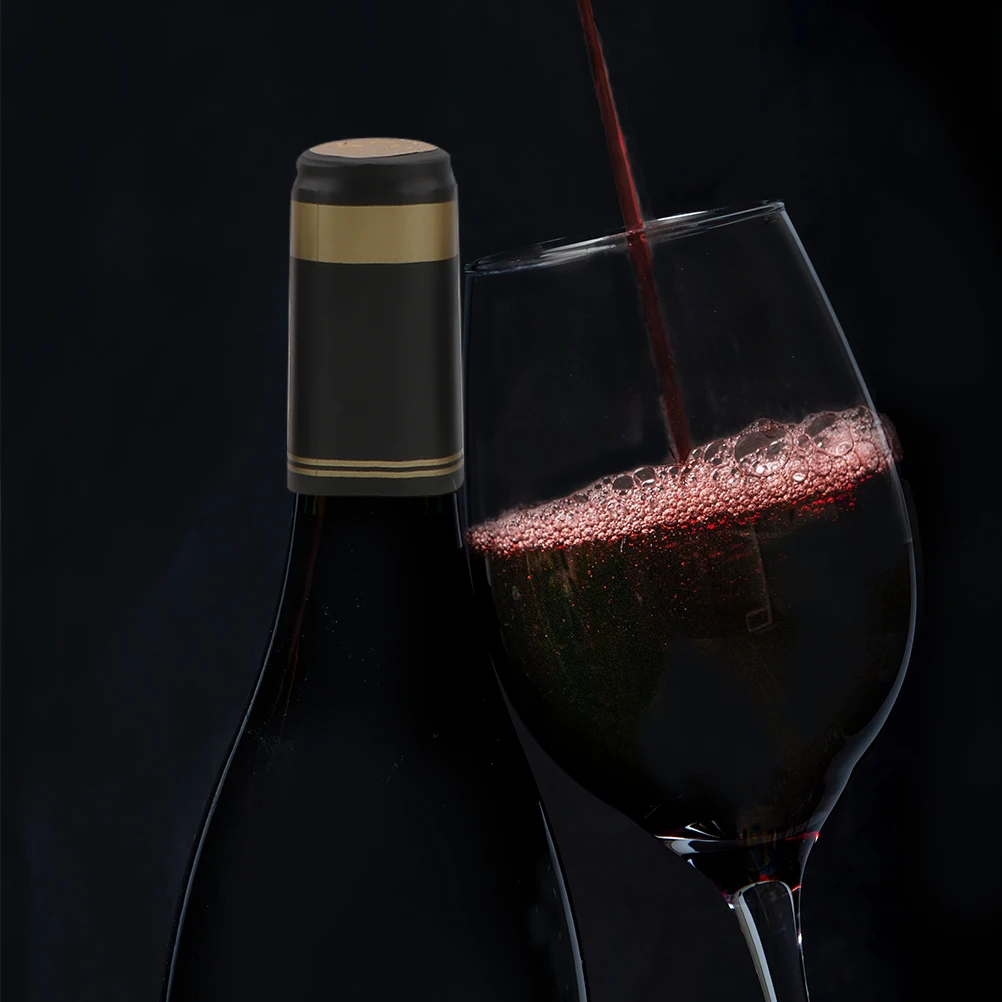 

50Pcs Wine Bottle Shrink Tops Heat Shrink Wrap PVC Caps Flexible Seal for Home Wine Bottles