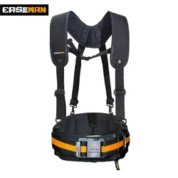 Nail Pocket Set Heavy Work Tool Belt Suspenders Adjustable Lumbar Support Multi Function Tool Braces for Carpenter Electrician