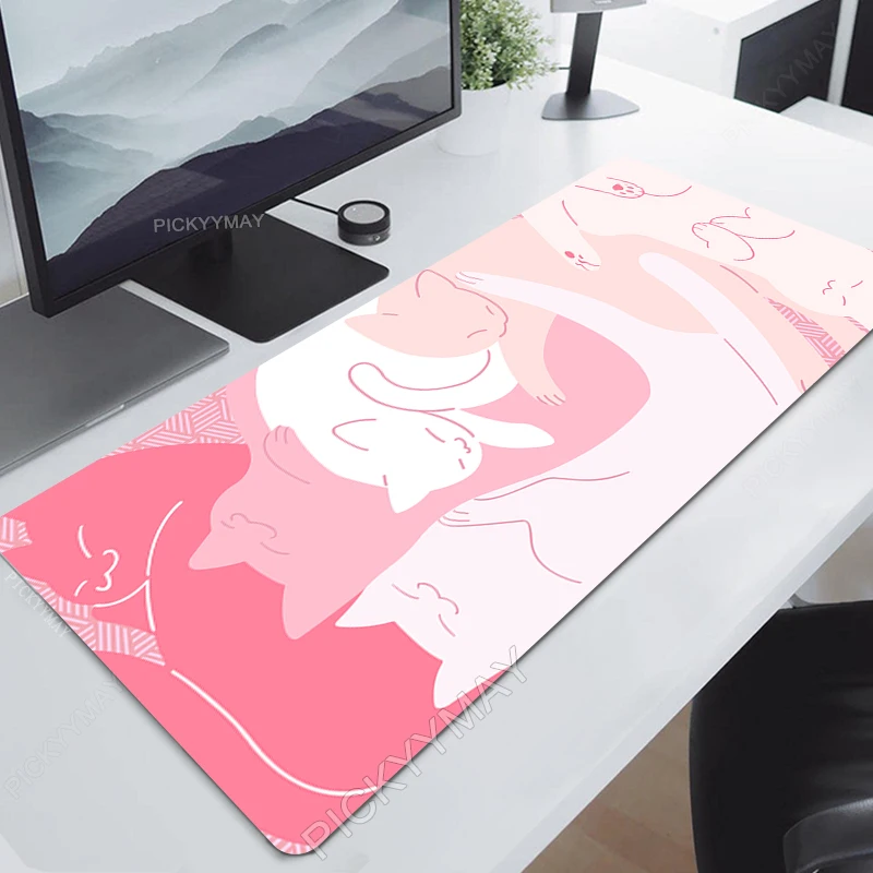 

Pink Cat Large Mouse Pad 100x50cm Big Computer Mousepads Gaming Mousepad Big Keyboard Mat Kawaii Mouse Pads Desk Mats