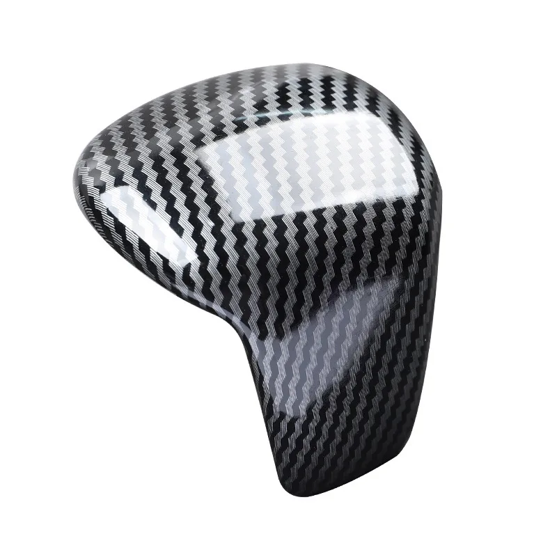 LHD Car Carbon Fiber Gear Shift Lever Knob Cover Trim ABS For Volkswagen VW TIGUAN L X PHIDEON X Auto Accessories 2017-2023