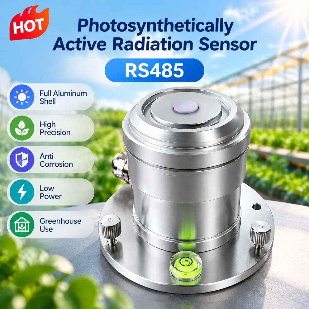 Photosynthetically Active Radiation Sensor Transmitter RS485 Full Aluminum Shell Total Solar Radiation Meter for Greenhouse
