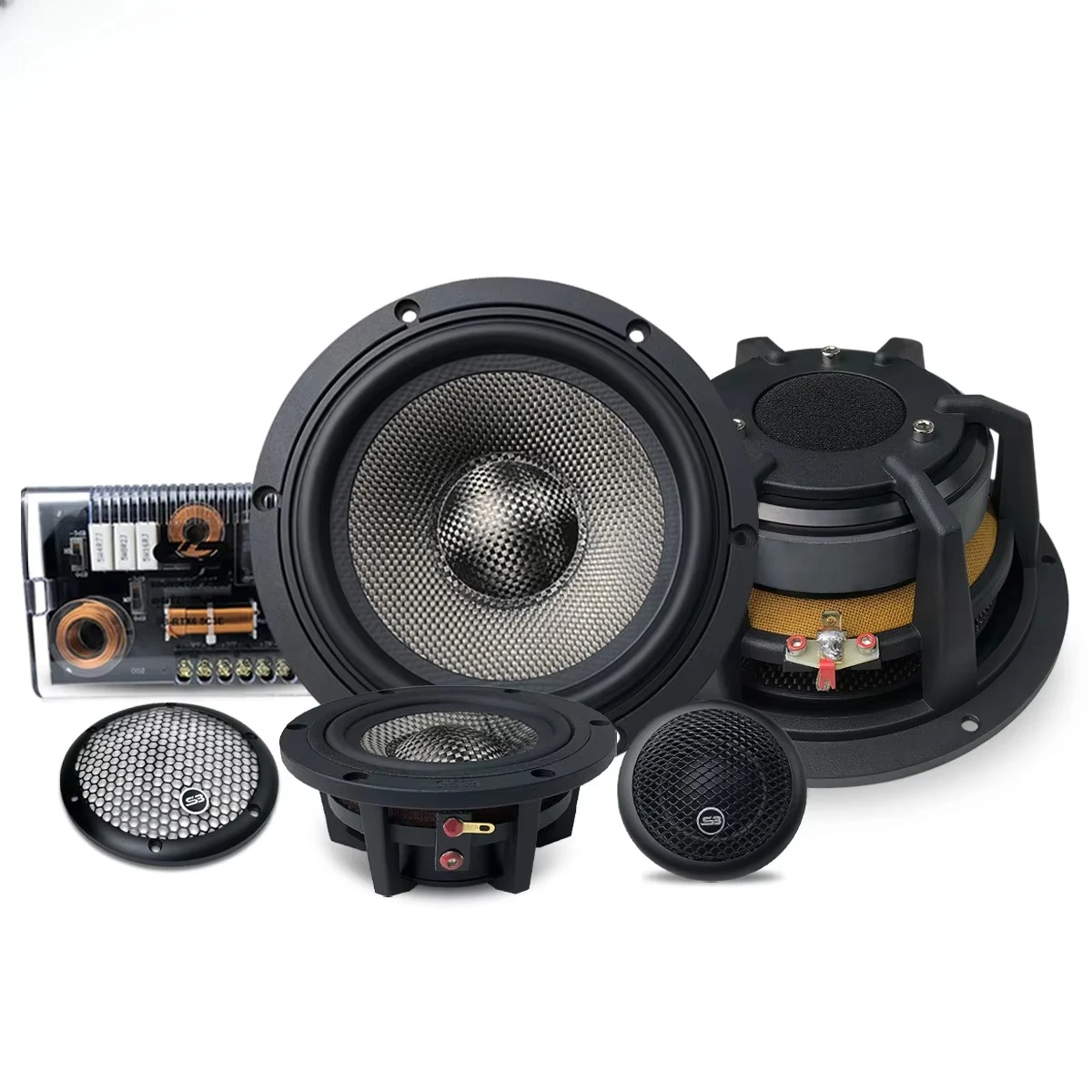 

New Arrival 6.5 Inch Car Speaker Set HiFi Model Car Stereo Midrange Audio Component Car Speaker 3-Way Coaxial Speaker 6.5 Inch