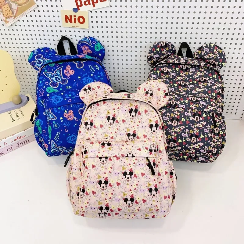 Disney New Cartoon Mickey Backpack Children's School Bag Kindergarten Cute Fashion Color Blocking Backpack Mini Backpack