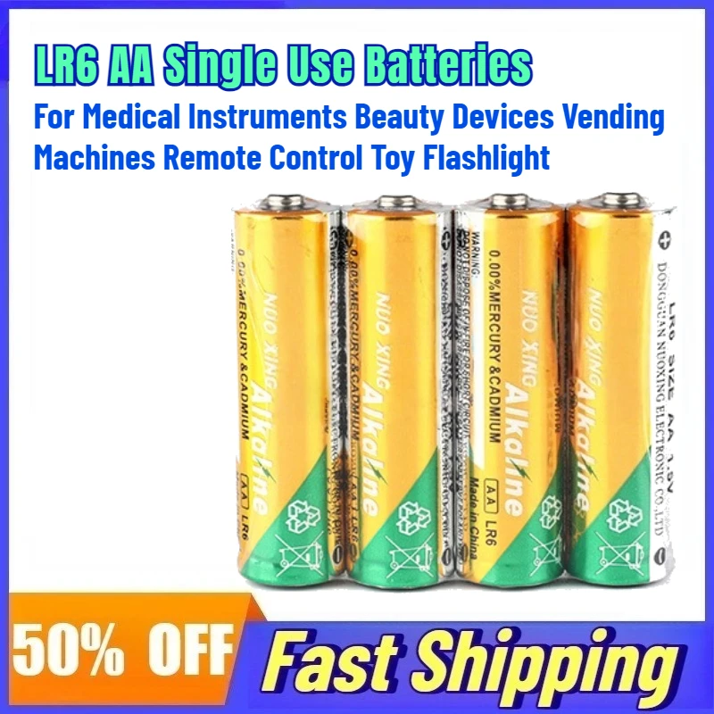 LR6 AA Single Use Batteries for Medical Instruments Beauty Devices Vending Machines Remote Control Toy Flashlight