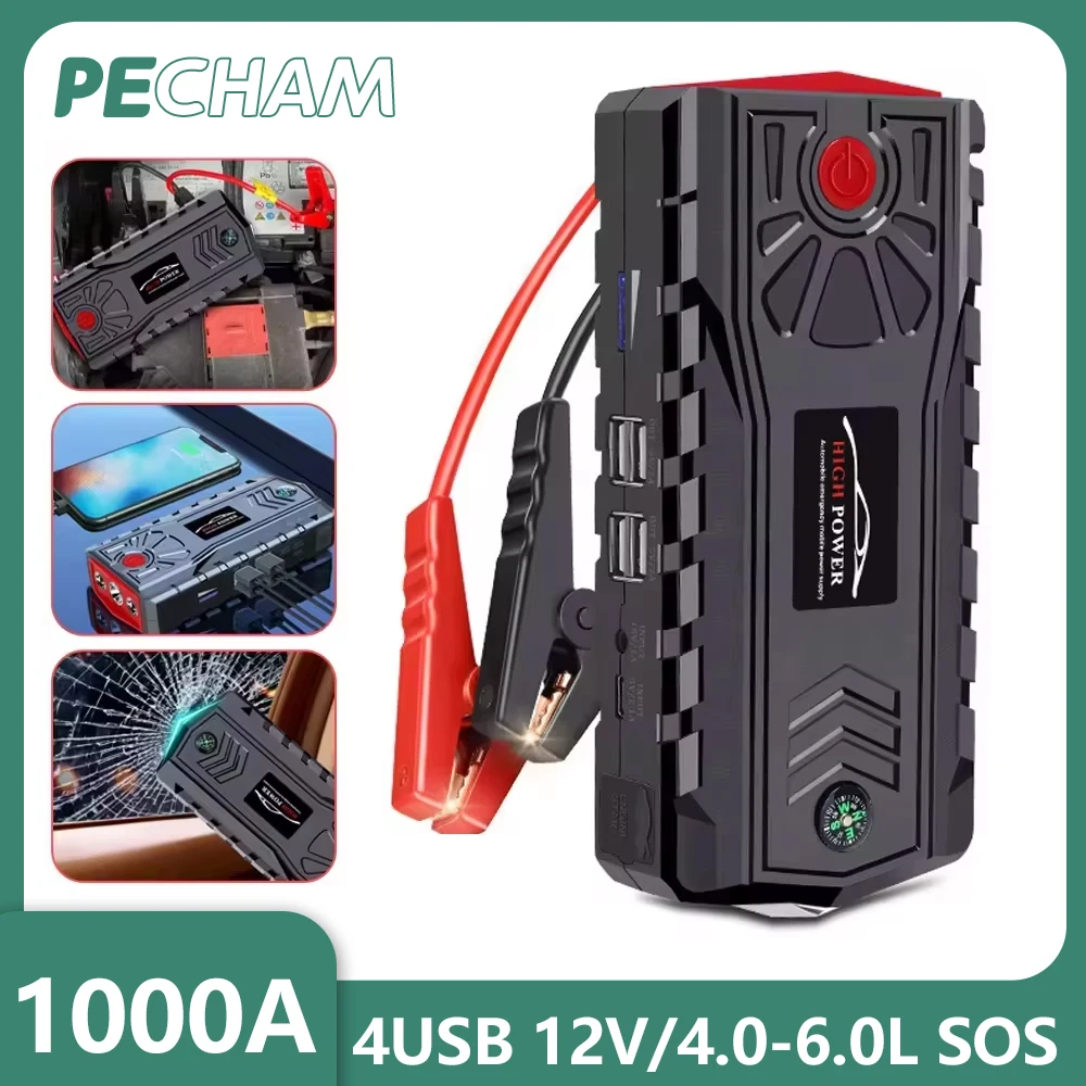

Car Jump Starter Powerbank Booster Charger Battery Power Bank Portable Starter for 12V Diesel Car Vehicle Auto Battery Starter