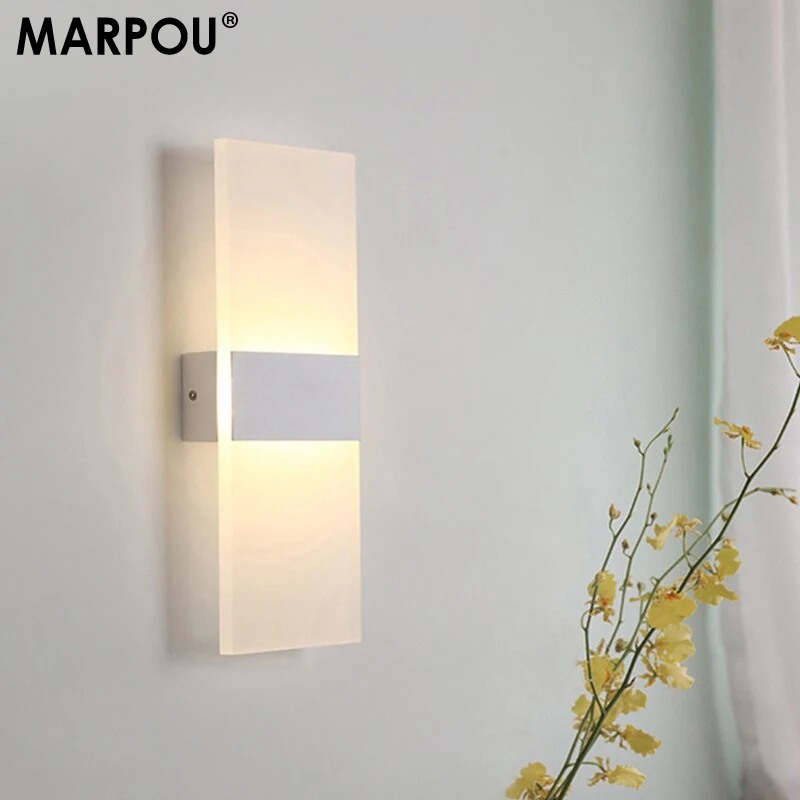 MARPOU Led Wall Lamp for bedroom Lamps AC 90-265V Warm White Cold White Indoor Lighting Wall Lights for living room Decoration