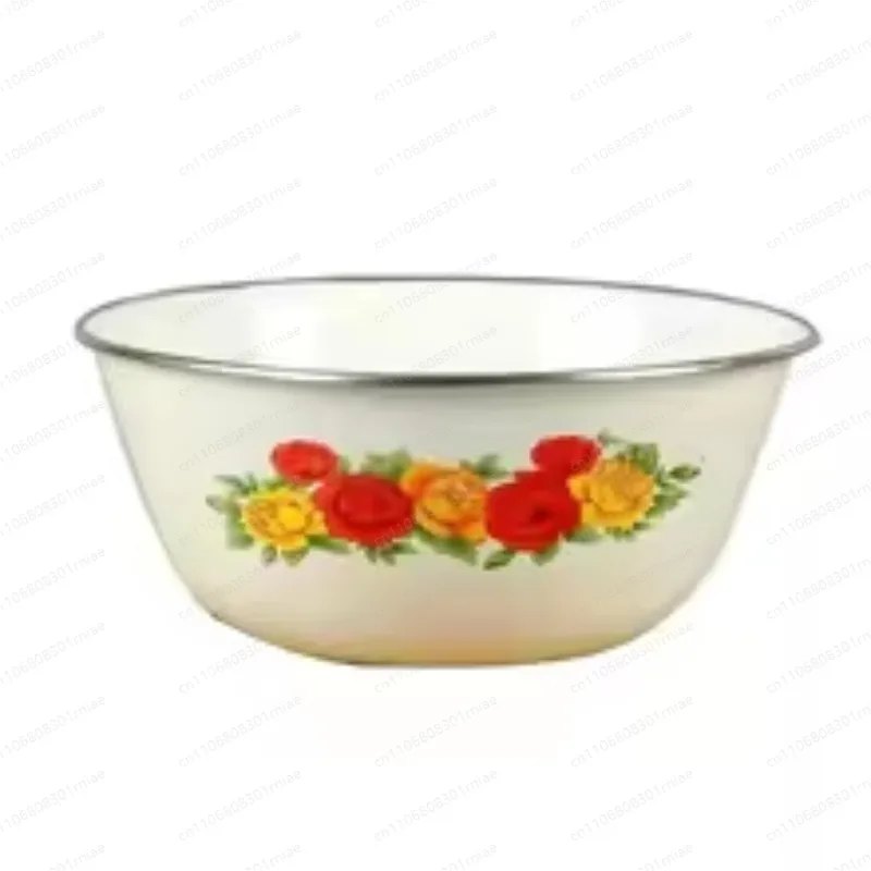 Enamel preservation bowl nostalgic old iron enamel soup basin large capacity instant noodle bowl true enamel mixing bowl