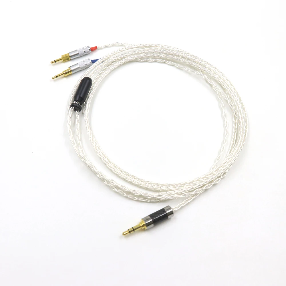 

High Quality 3.5mm 2.5mm 4.4mm XLR 8 Cores OCC Silver Plated Headphone Cable For Sennheiser HD700