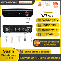 GTMedia V7 S2X V7 S5X DVB-S/S2 Satellite Receiver VS GTmedia V7S HD With USB WIFI Digital Receptor 1080P H.265 No app,in Spain