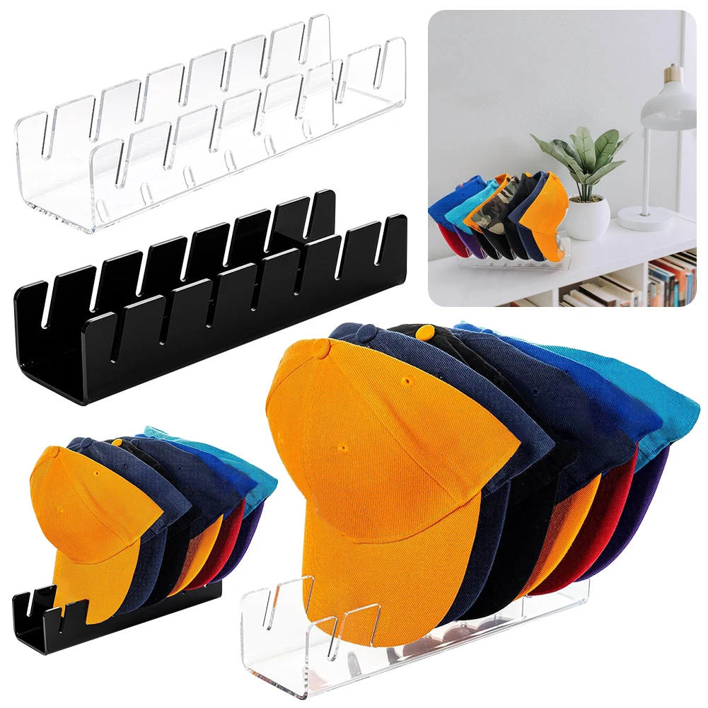 7/8 Holes Acrylic Baseball Cap Display Rack No Install Hat Rack for Home Closet Storage Organization Stores Hat Cap Holder Case