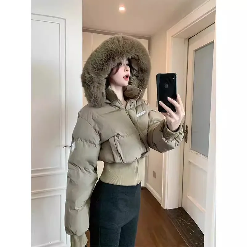 

Женская парка цвета хаки, пальто, теплые куртки с длинными рукавами, винтажные толстовки в стиле Харадзюку, стеганая куртка, зимняя одежда 2000-х годов, осень