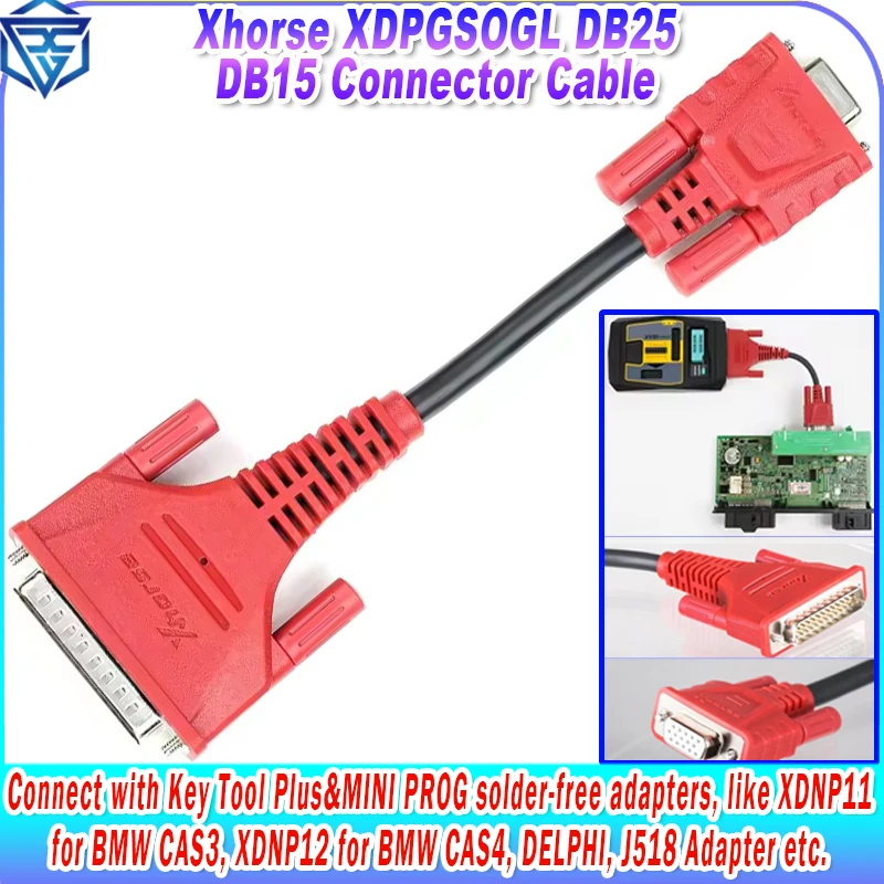 

Коннекторный кабель Xhorse XDPGSOGL DB25 DB15 работает с VVDI Prog и Connect с ключевым инструментом плюс и адаптерами MINI PROG без пайки