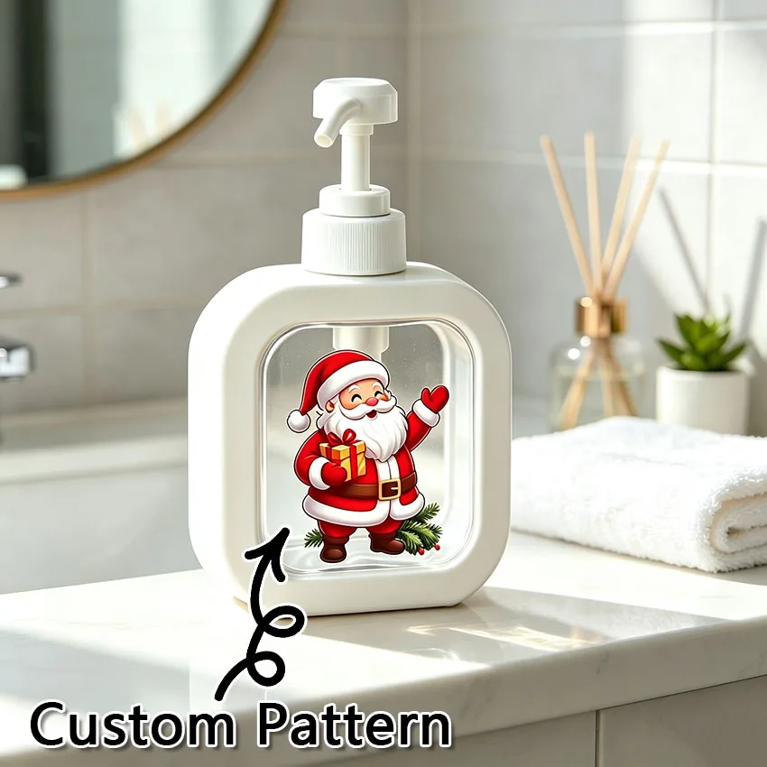 Personalized and Creatively Designed Dispensing Bottles, Supporting Custom Patterns. Hand Pump Design, Press to Dispense Liquid, Easy to Operate. Suitable for Bathrooms and Kitchen Sinks, It Can Be Filled with Various Types of Cleaning and Care Liquids Such as Hand Soap and Shower Gel.