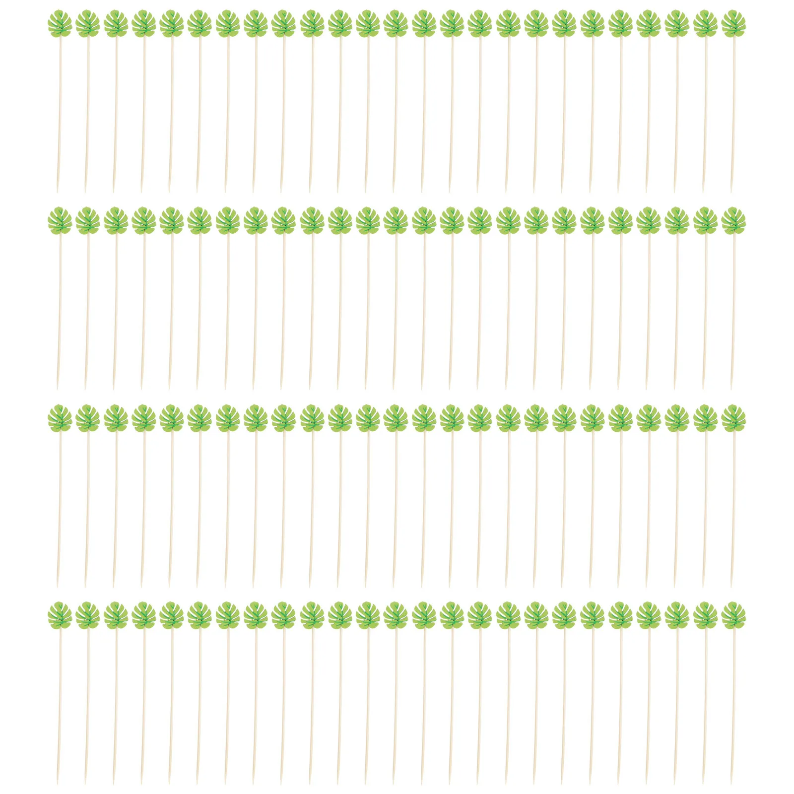 

100Pcs Party Disposable Fruit Picks Wooden Bamboo Turtle Leaf Design Cocktail Appetizer Snack Sticks Disposable Food Picks
