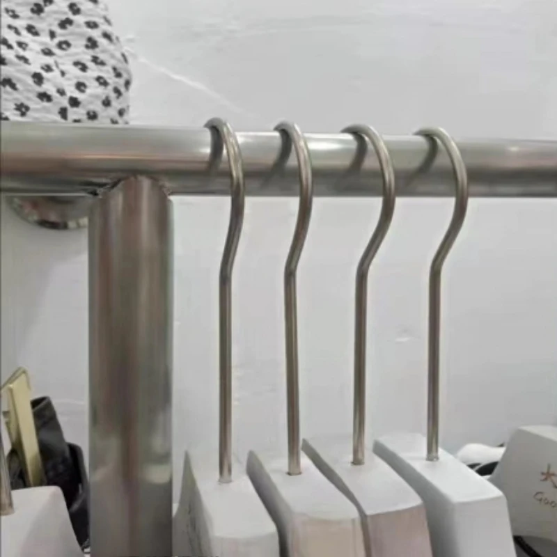 Stainless Steel Wall Mounted Garment Rack Multi-functional Clothing Display Home Bedroom Organizer Space Saving Apparel System
