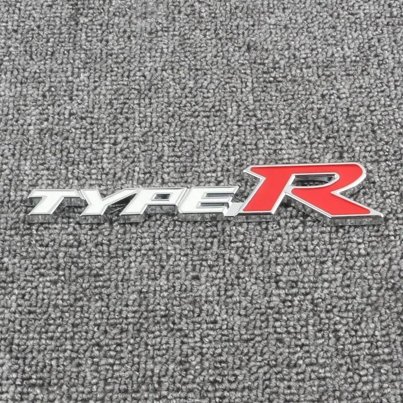 3D Metal Type R Logo Car Rear Trunk Front Grill Badge Emblem Sticker Decals For Honda Civic Fit Accord TypeR Accessories