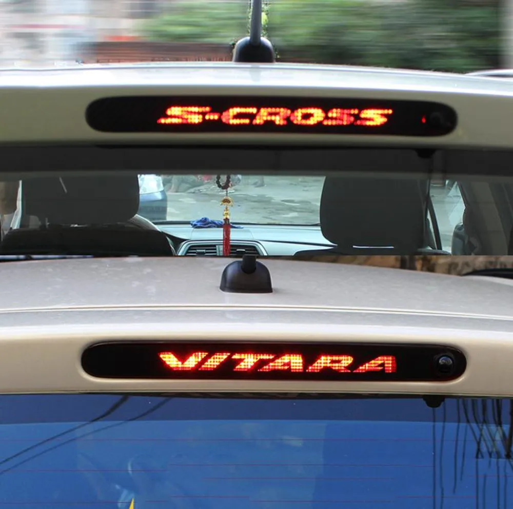 1PC Carbon Fiber Car Stickers Of High Mounted Stop Lamp High Brake Lights For Suzuki SX4 S.cross Vitara 2006-2013